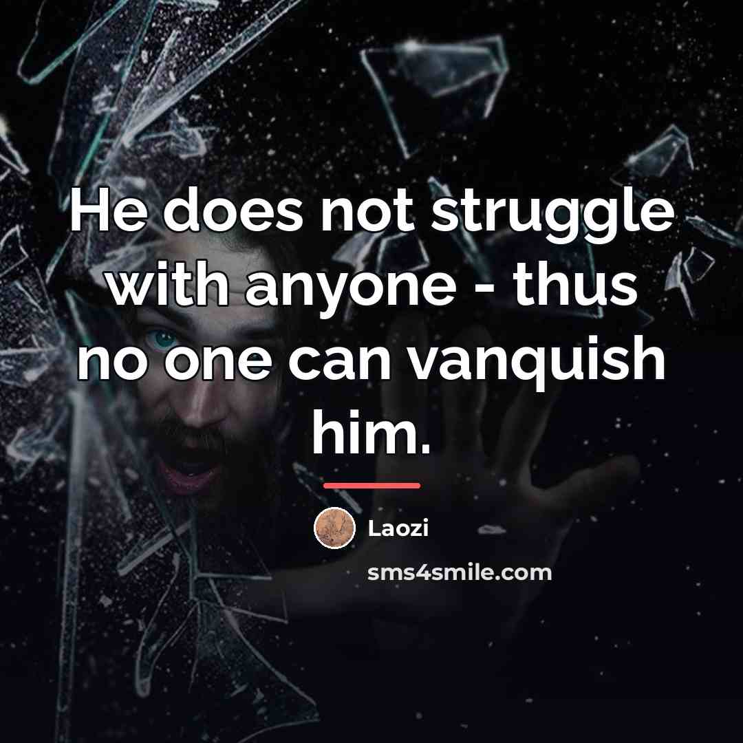 “He does not struggle with anyone - thus no one…” quote by Laozi