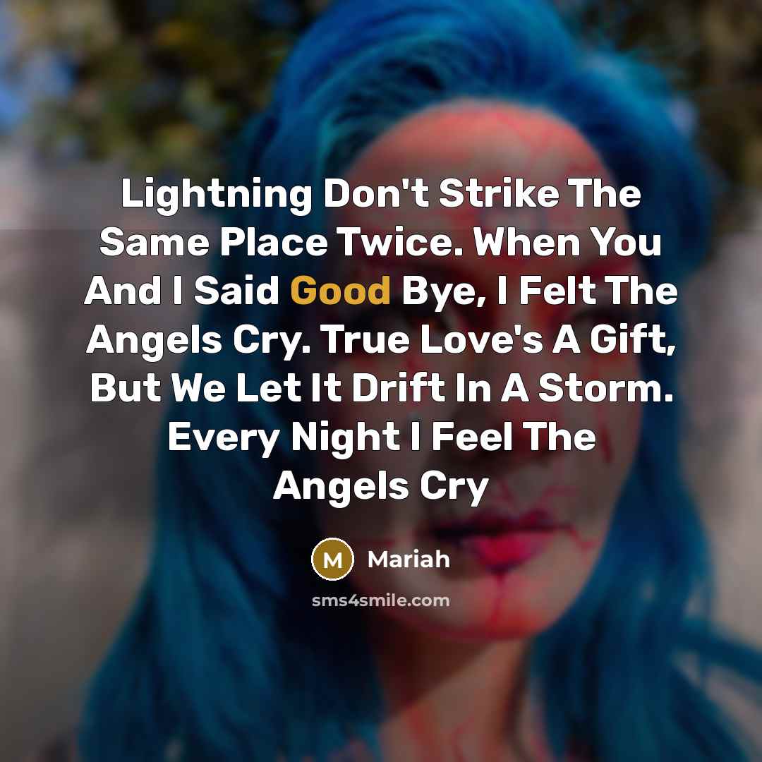 “Lightning Don't Strike The Same Place Twice. When You And…” quote by Mariah