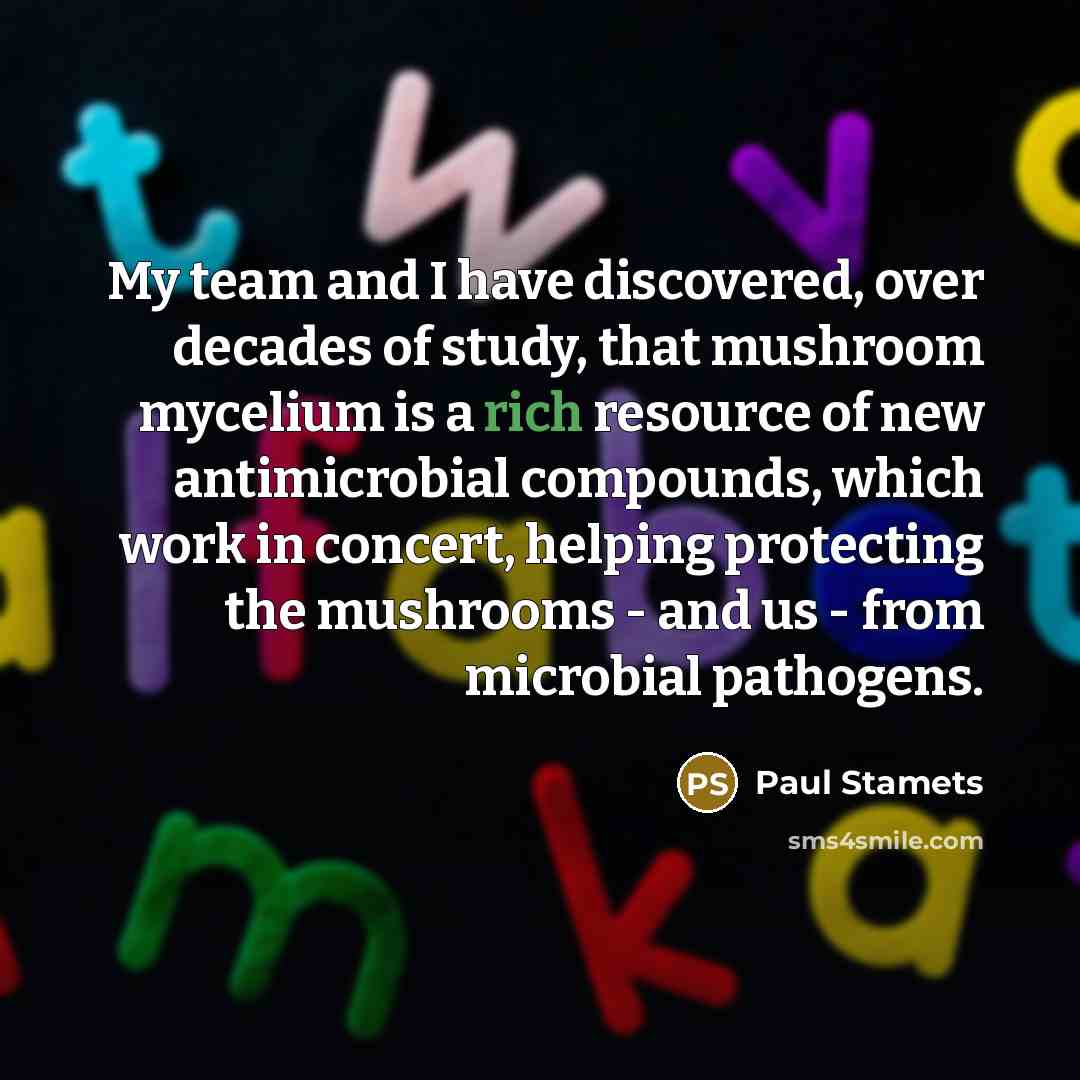 “My team and I have discovered, over decades of study,…” quote by Paul Stamets