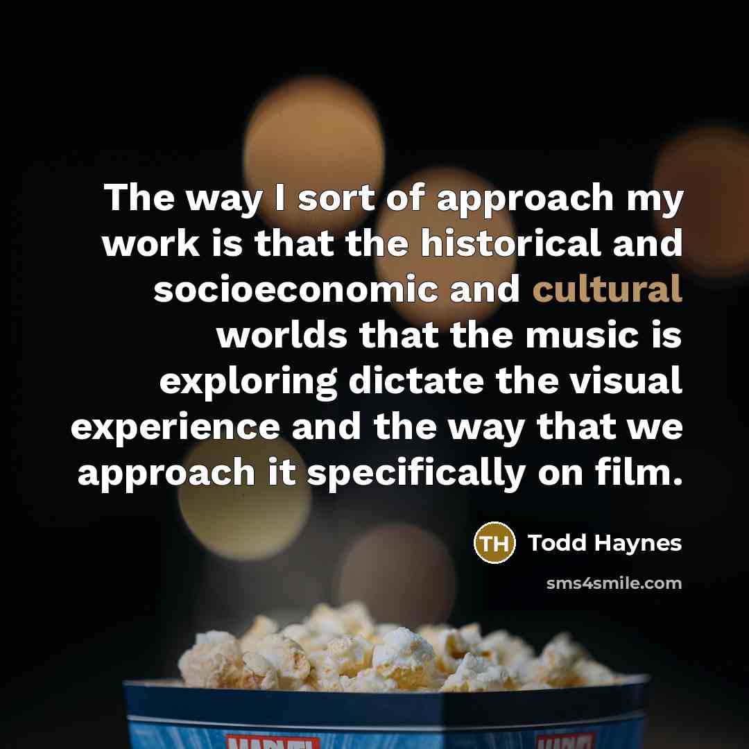 “The way I sort of approach my work is that…” quote by Todd Haynes