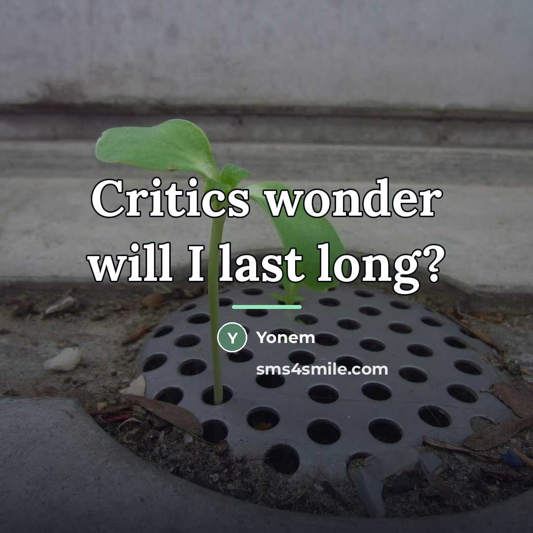 “Critics wonder will I last long?…” quote by Yonem