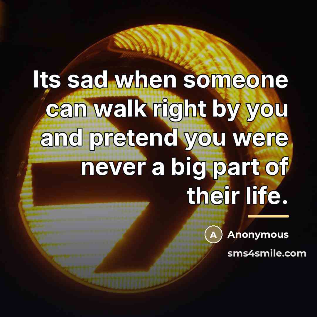 “Its sad when someone can walk right by you and…” quote by Anonymous