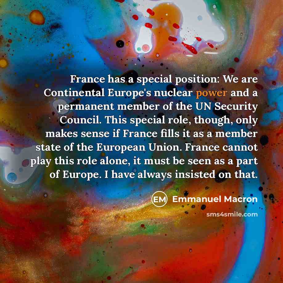 “France has a special position: We are Continental Europe's nuclear…” quote by Emmanuel Macron