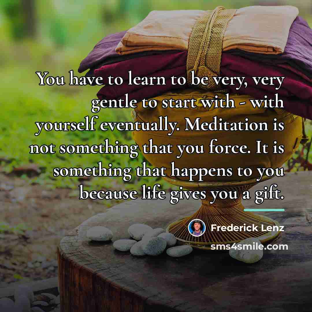 “You have to learn to be very, very gentle to…” quote by Frederick Lenz