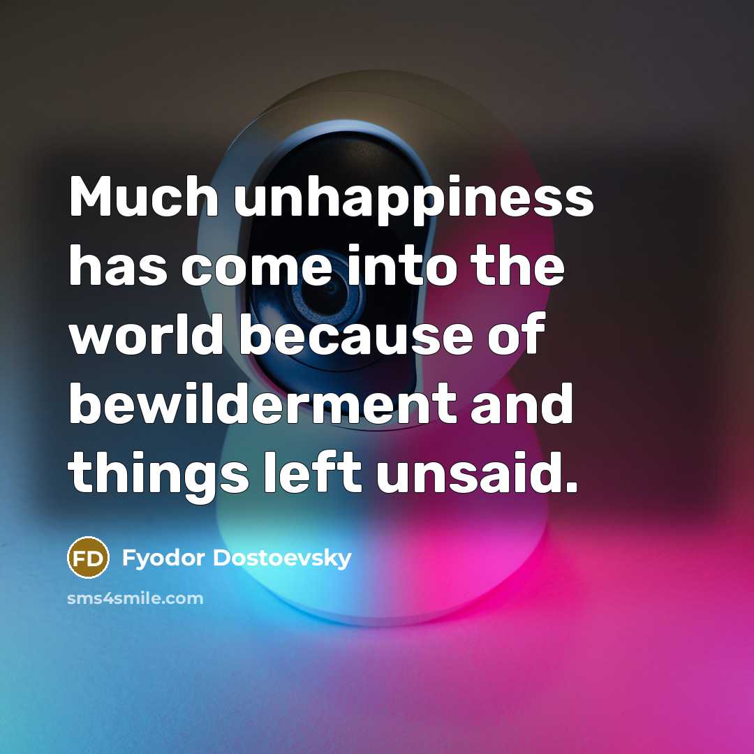 “Much unhappiness has come into the world because of bewilderment…” quote by Fyodor Dostoevsky