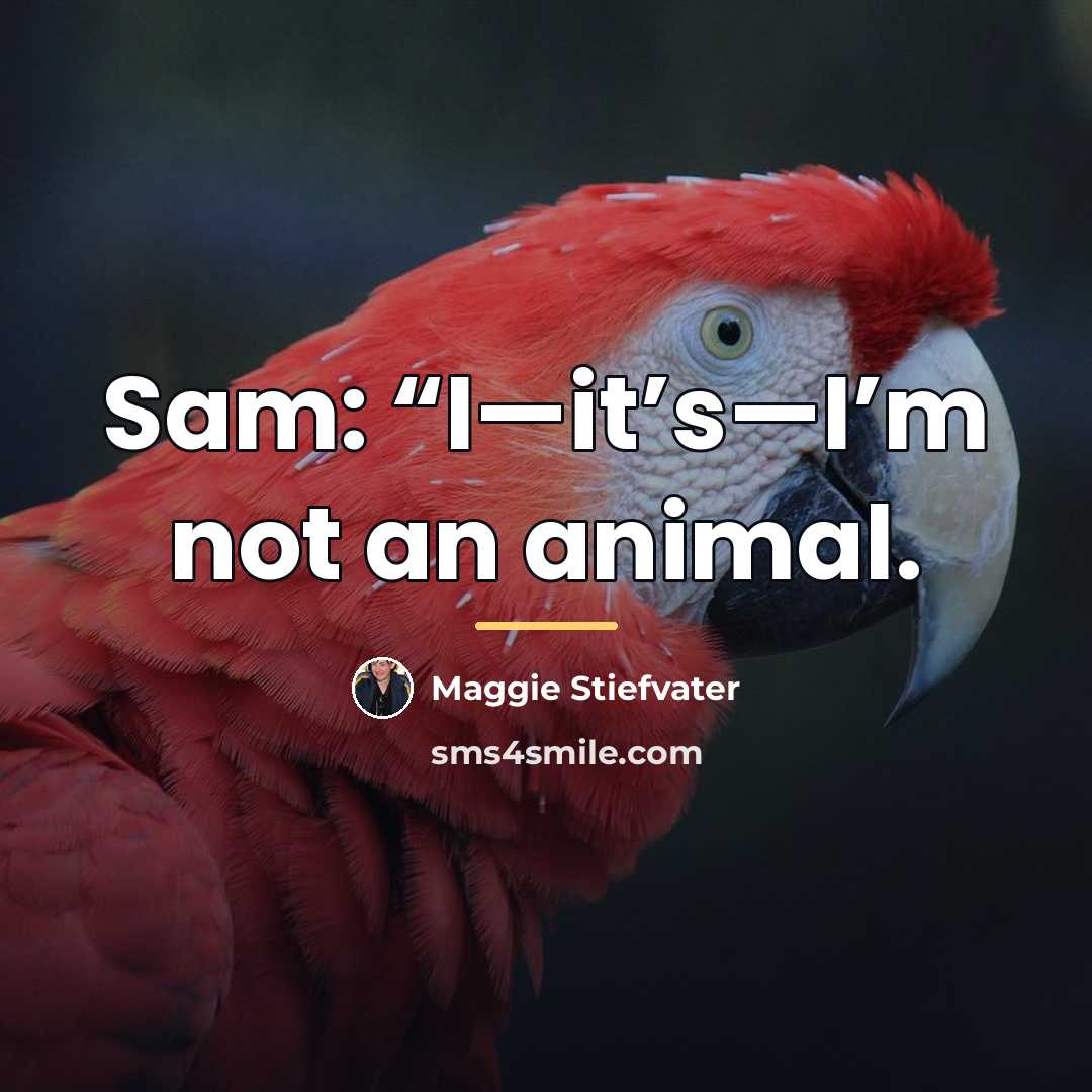 “Sam: “I—it’s—I’m not an animal.…” quote by Maggie Stiefvater