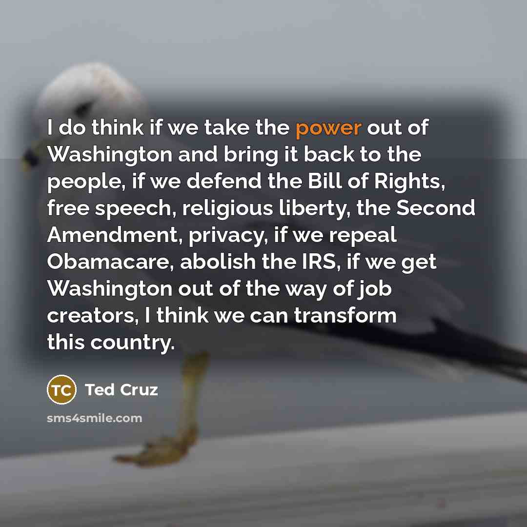 “I do think if we take the power out of…” quote by Ted Cruz