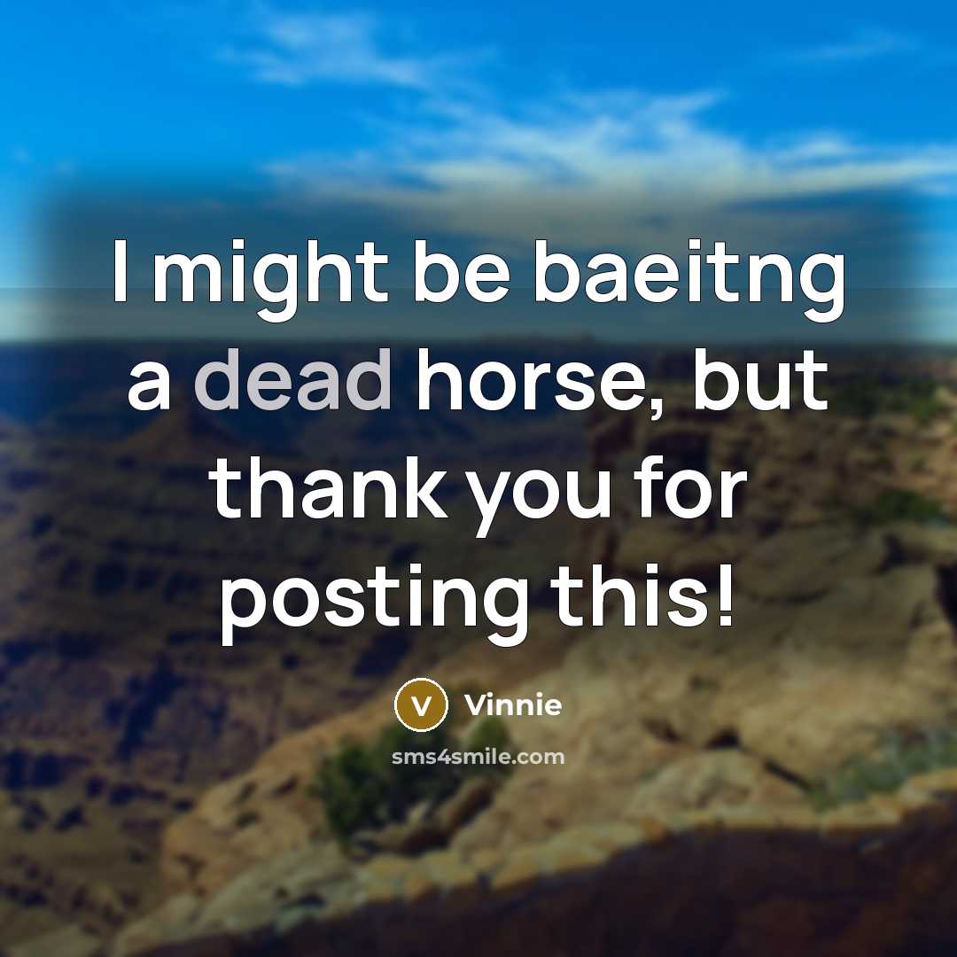 “I might be baeitng a dead horse, but thank you for posting this!” quote by Vinnie