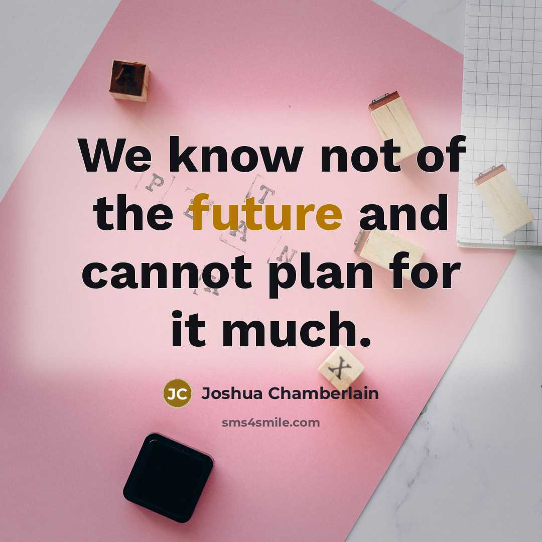 “We know not of the future and cannot plan for…” quote by Joshua Chamberlain