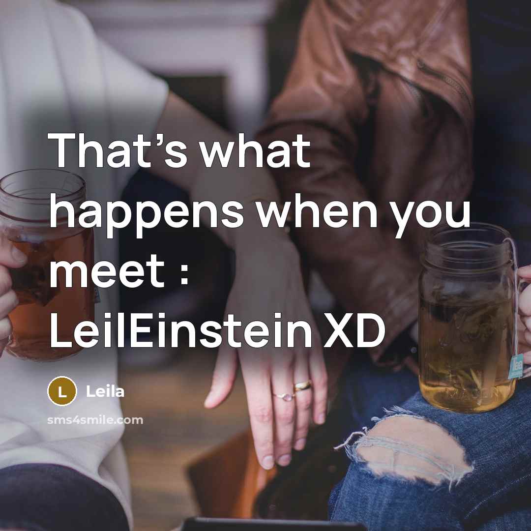 “That's what happens when you meet : LeilEinstein XD…” quote by Leila