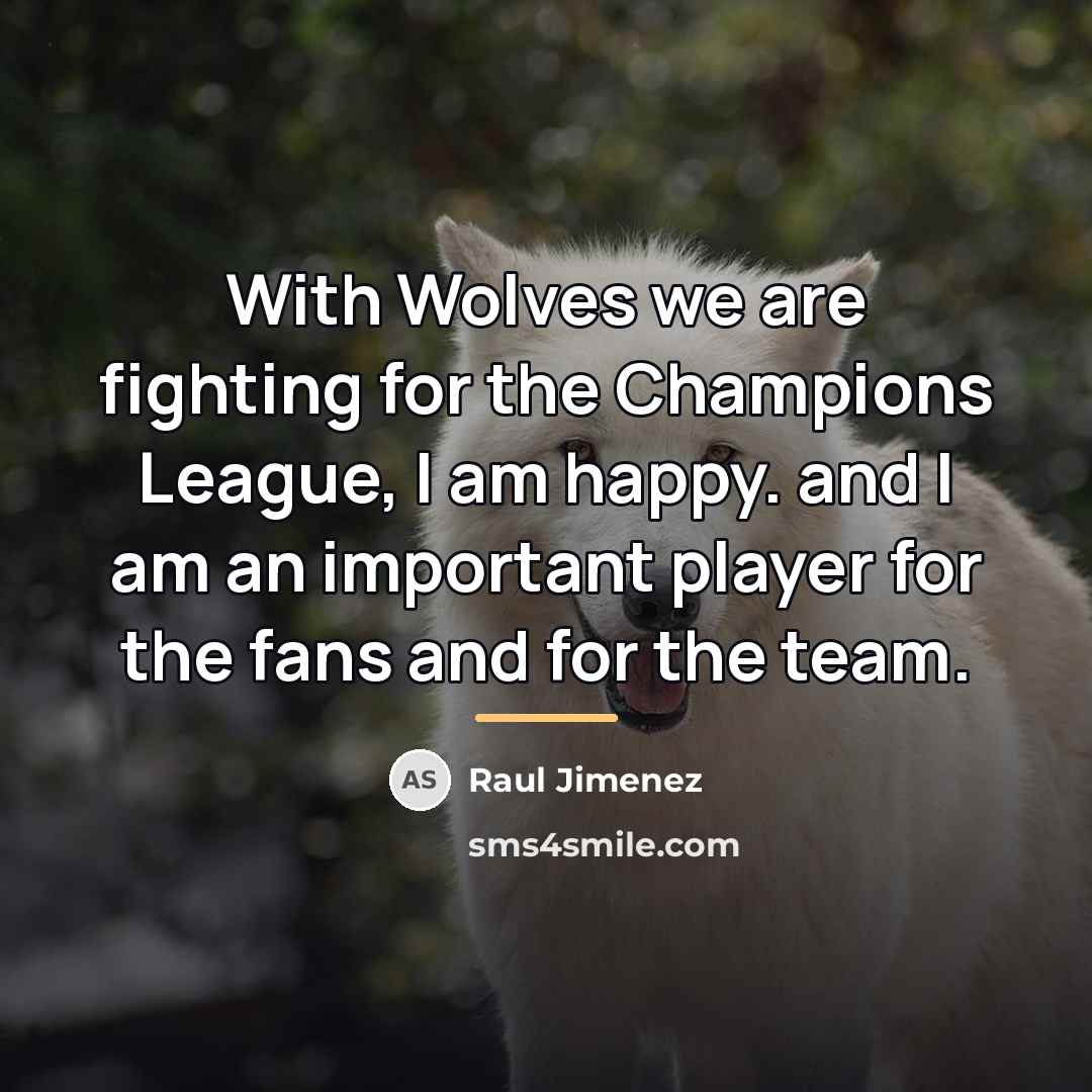 “With Wolves we are fighting for the Champions League, I…” quote by Raul Jimenez
