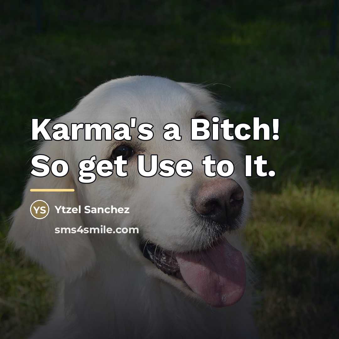 “Karma's a Bitch! So get Use to It.…” quote by Ytzel Sanchez