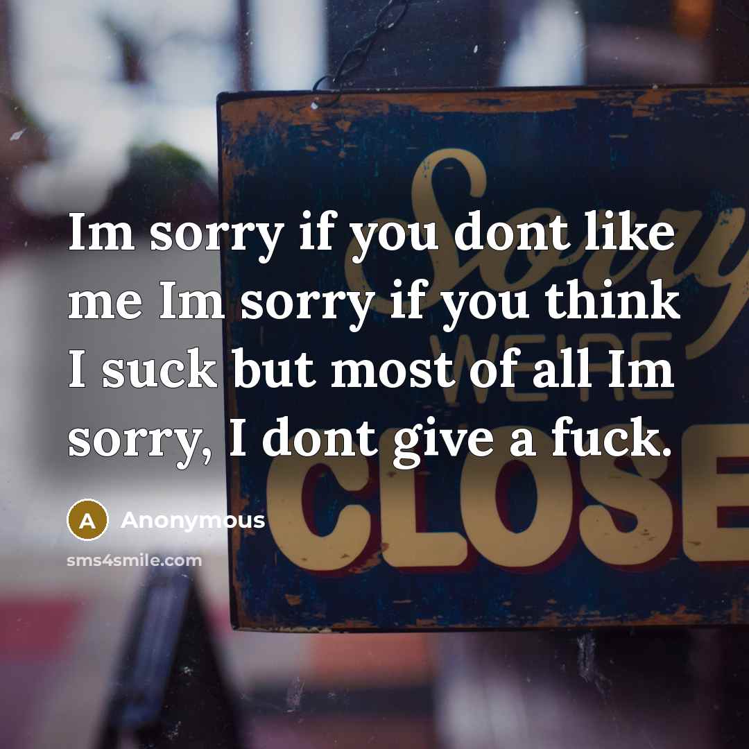 “Im sorry if you dont like me Im sorry if…” quote by Anonymous
