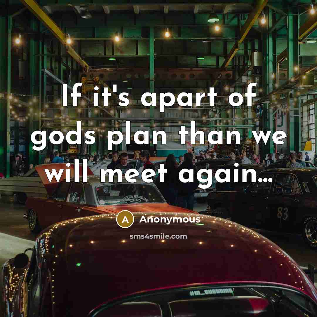 “If it's apart of gods plan than we will meet…” quote by Anonymous