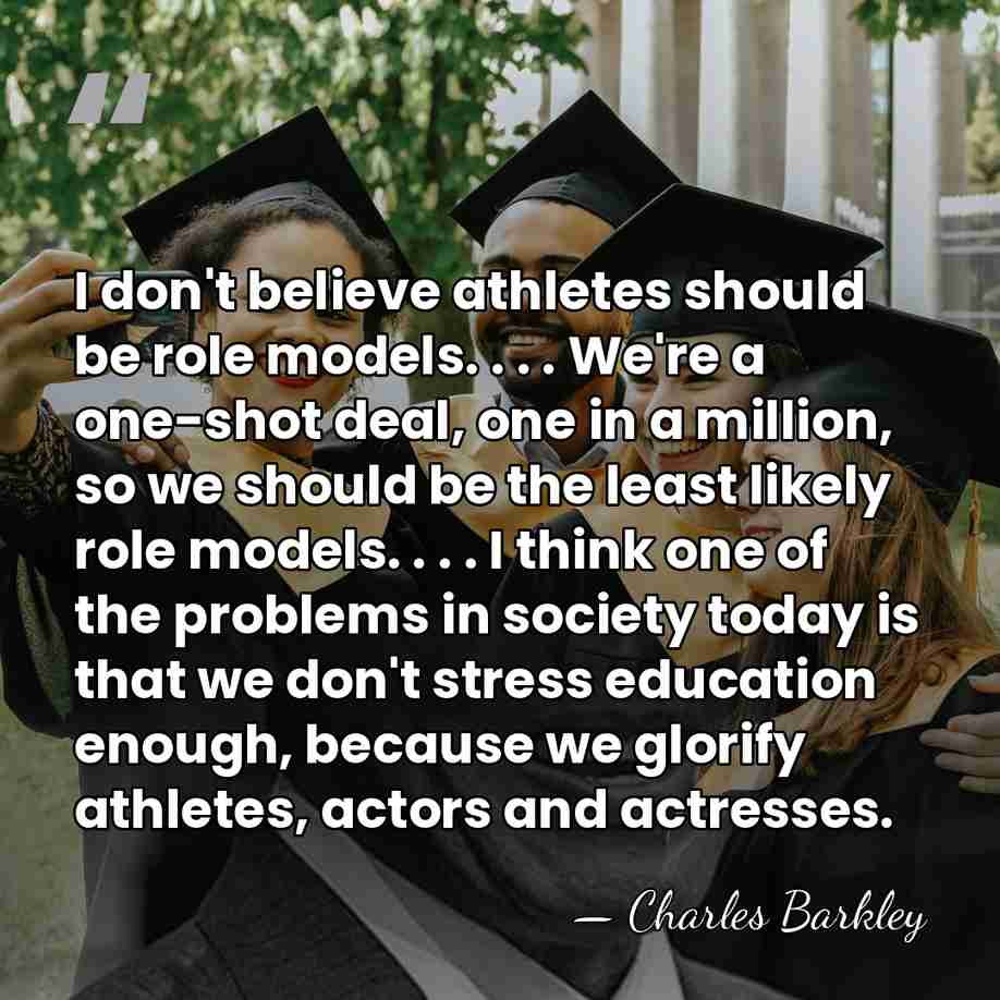 I don't believe athletes should be role models. . . . We're&hellip; - Charles Barkley