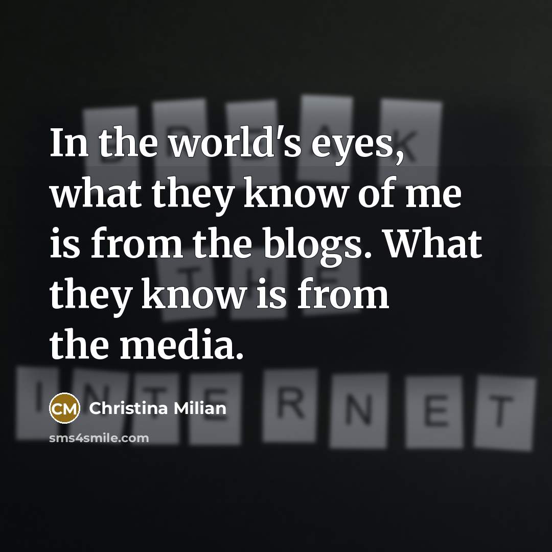 “In the world's eyes, what they know of me is…” quote by Christina Milian