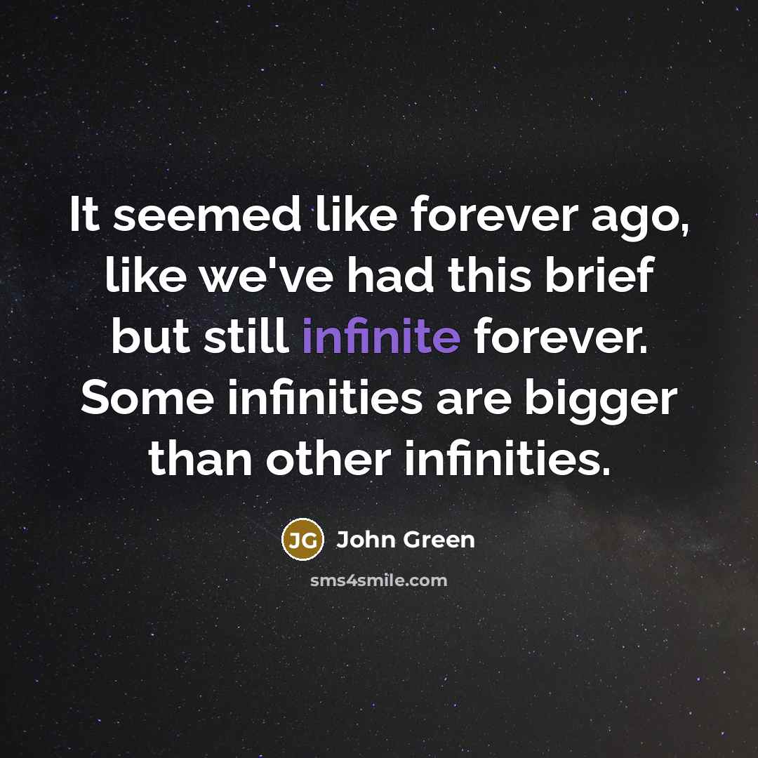 “It seemed like forever ago, like we've had this brief…” quote by John Green