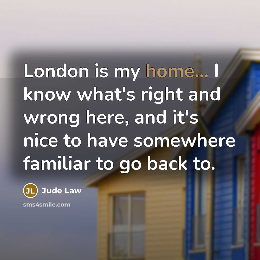“London is my home... I know what's right and wrong…” quote by Jude Law
