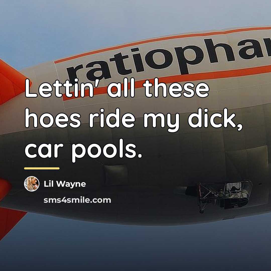 “Lettin' all these hoes ride my dick, car pools.…” quote by Lil Wayne