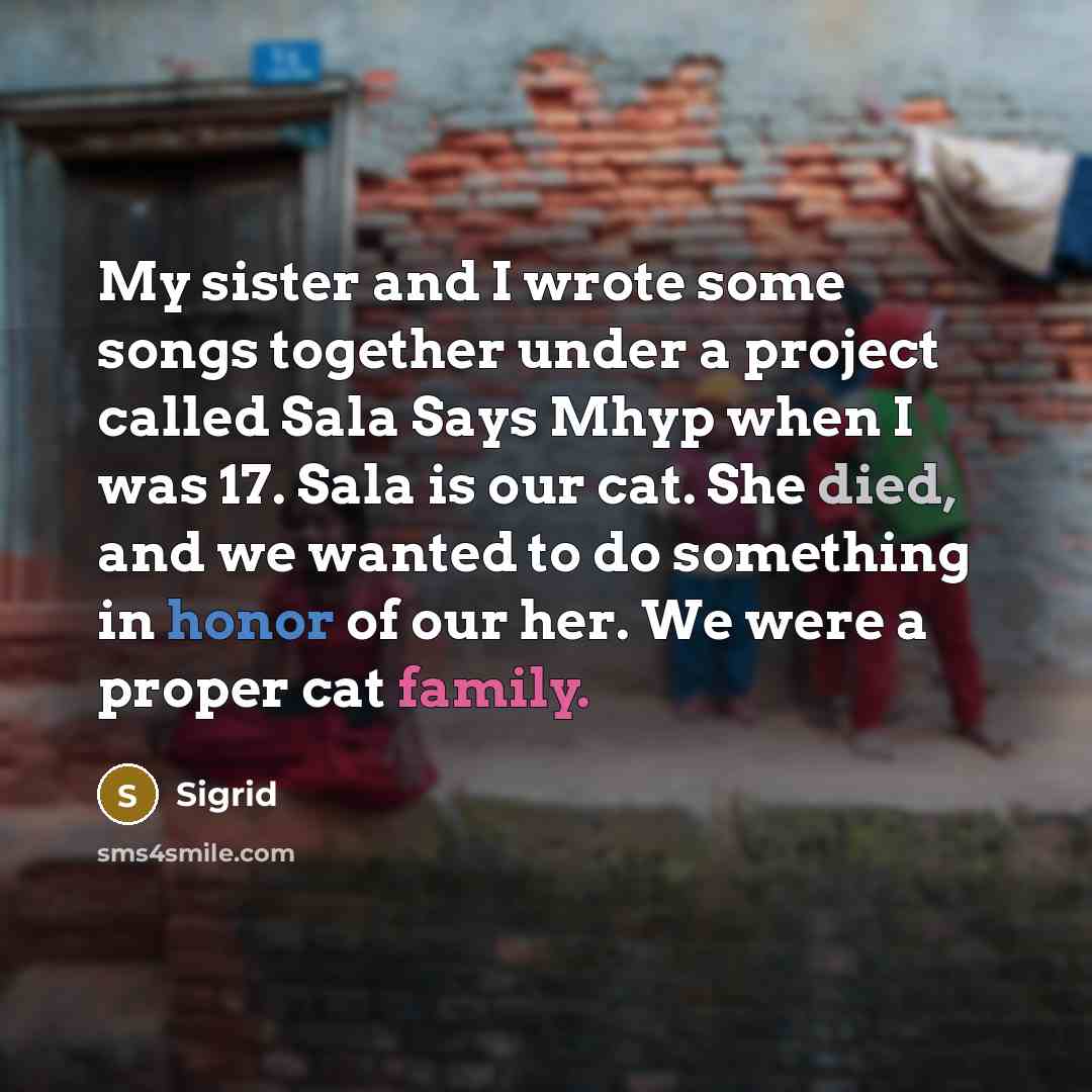 “My sister and I wrote some songs together under a…” quote by Sigrid