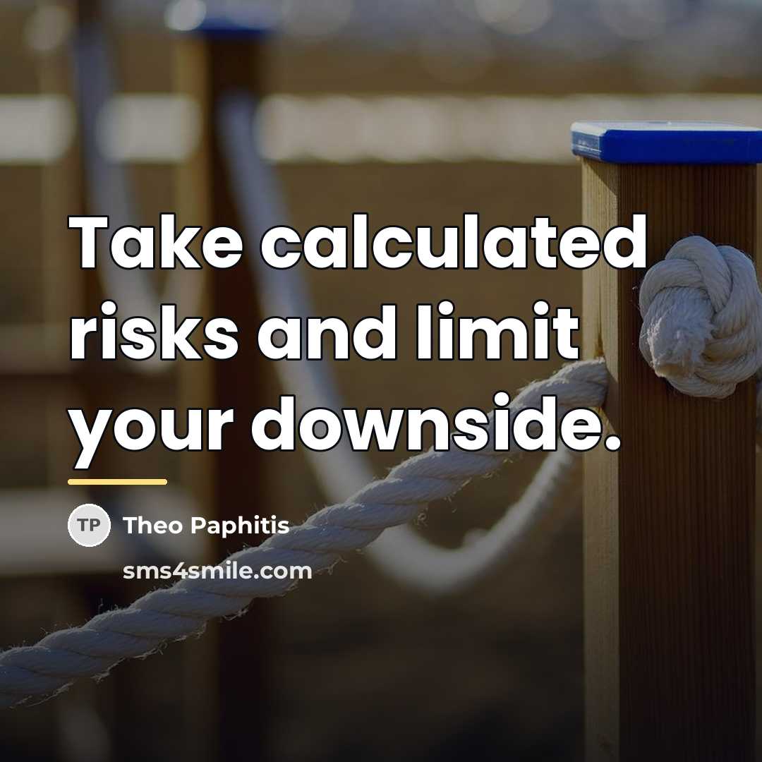 “Take calculated risks and limit your downside.…” quote by Theo Paphitis