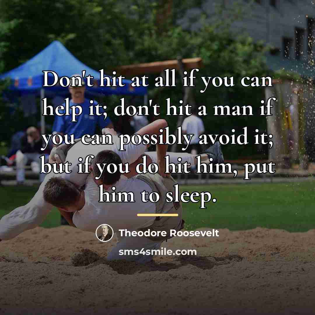 “Don't hit at all if you can help it; don't…” quote by Theodore Roosevelt