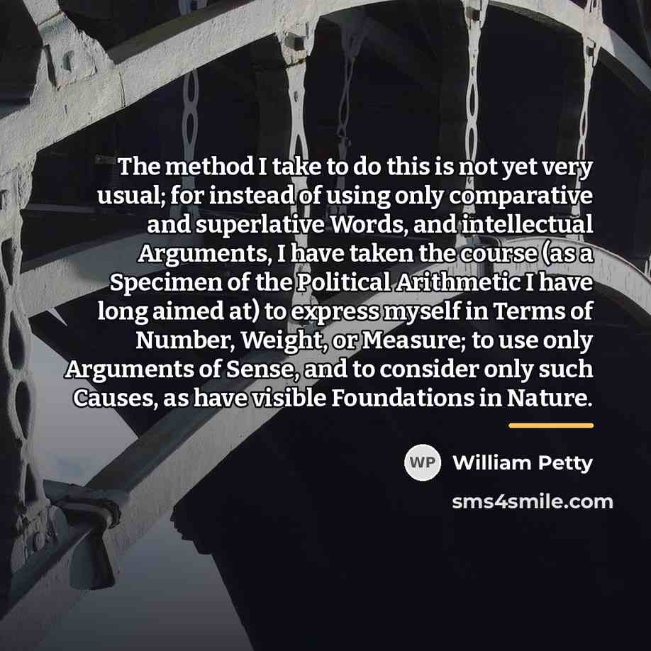 “The method I take to do this is not yet…” quote by William Petty