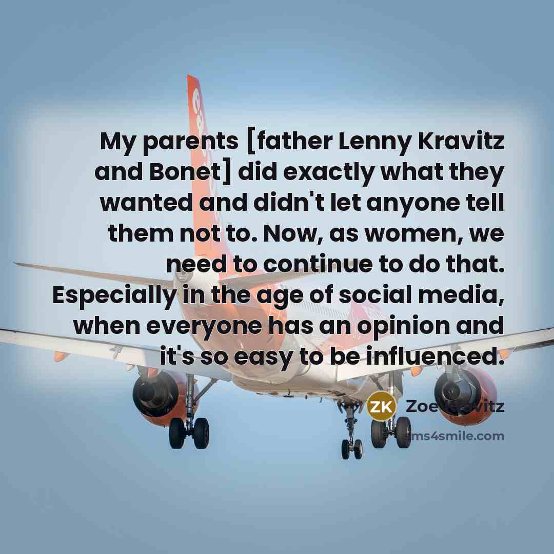 “My parents [father Lenny Kravitz and Bonet] did exactly what…” quote by Zoe Kravitz