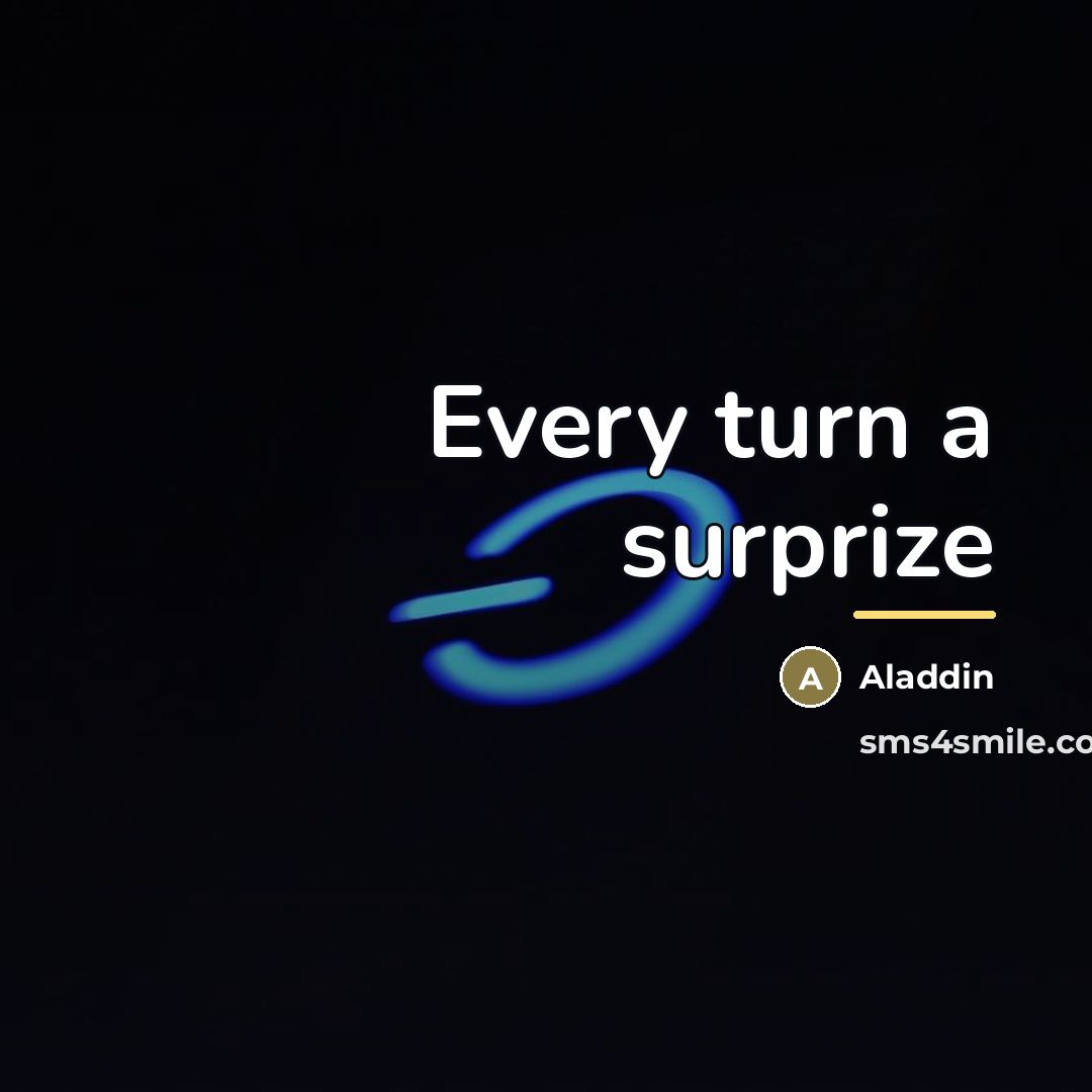 “Every turn a surprize…” quote by Aladdin