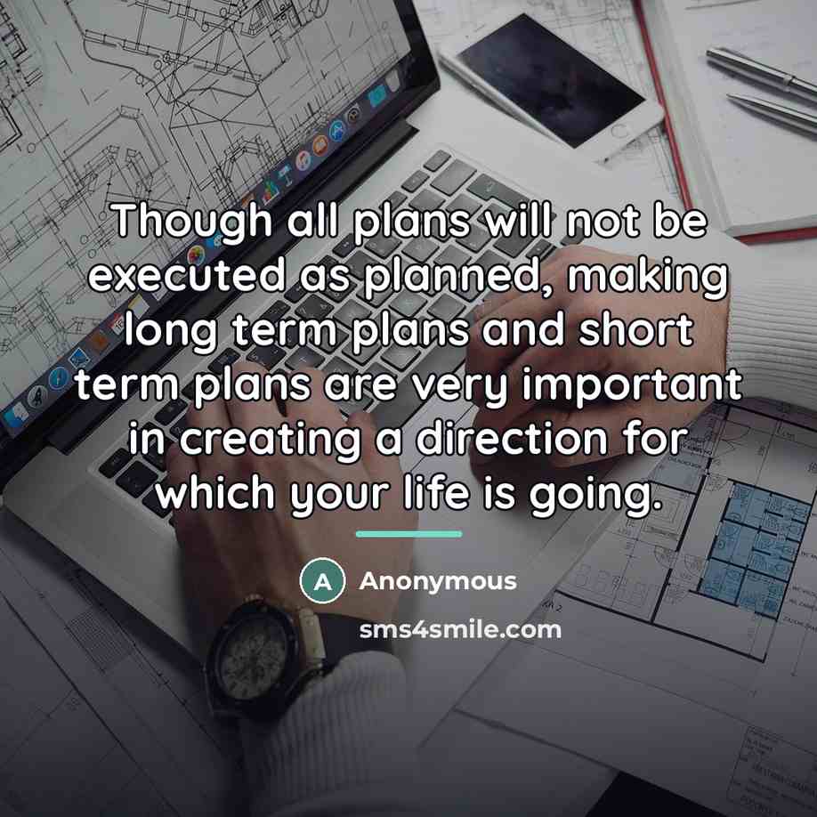 “Though all plans will not be executed as planned, making…” quote by Anonymous