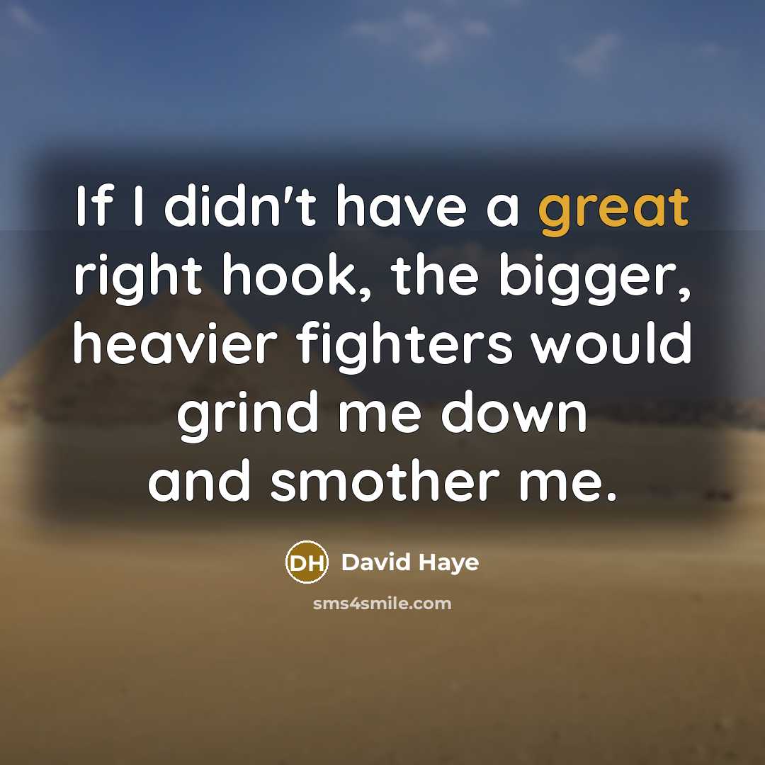 “If I didn't have a great right hook, the bigger,…” quote by David Haye