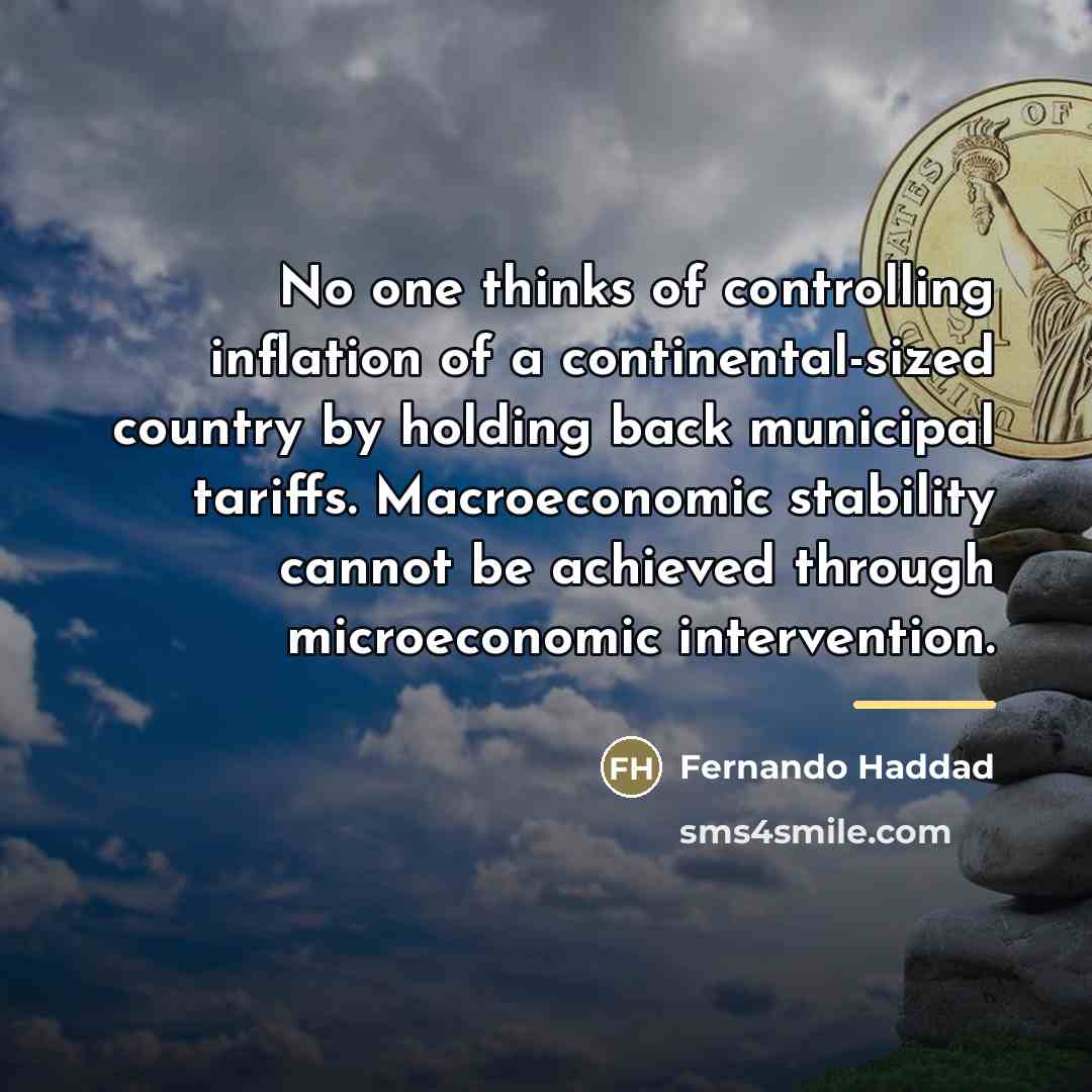 “No one thinks of controlling inflation of a continental-sized country…” quote by Fernando Haddad