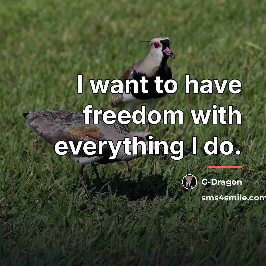 “I want to have freedom with everything I do.…” quote by G-Dragon