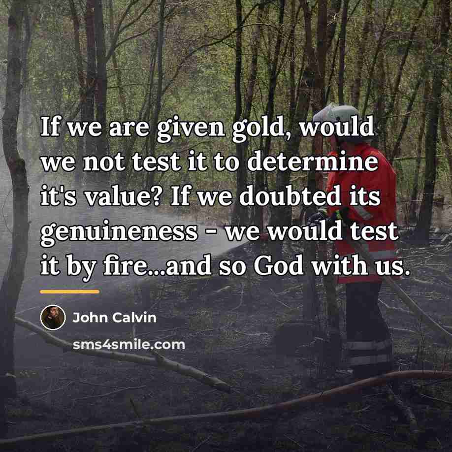 “If we are given gold, would we not test it…” quote by John Calvin