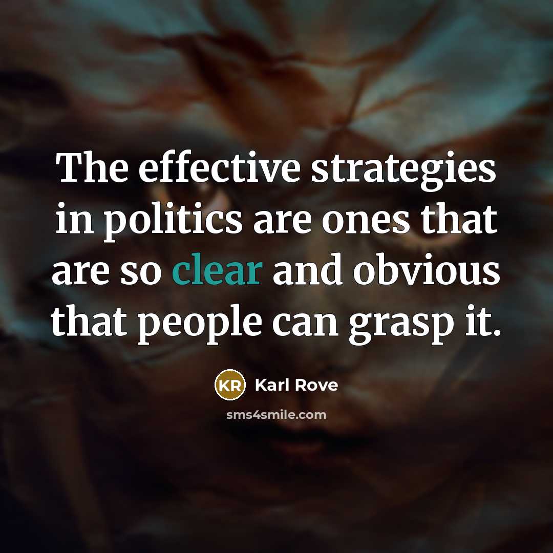 “The effective strategies in politics are ones that are so…” quote by Karl Rove