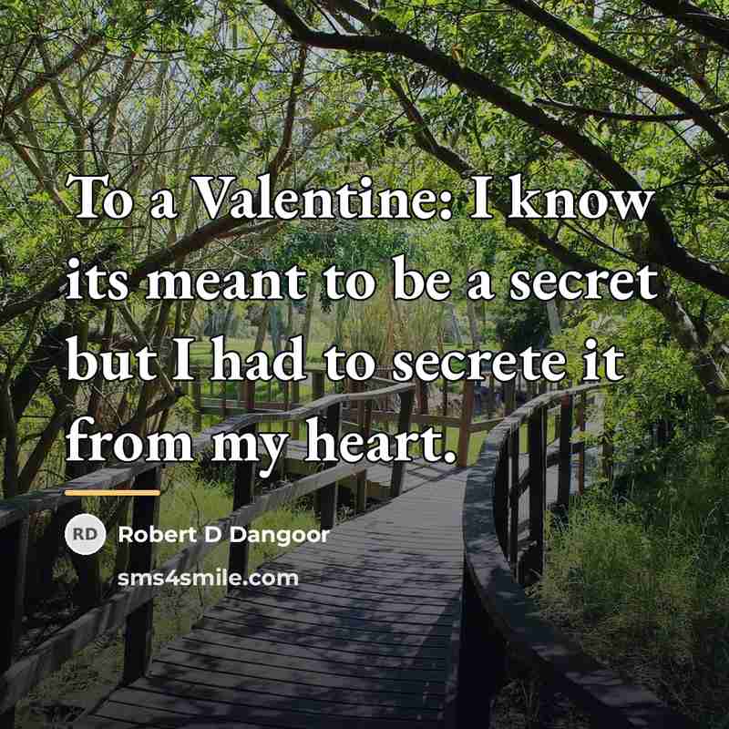 “To a Valentine: I know its meant to be a…” quote by Robert D Dangoor