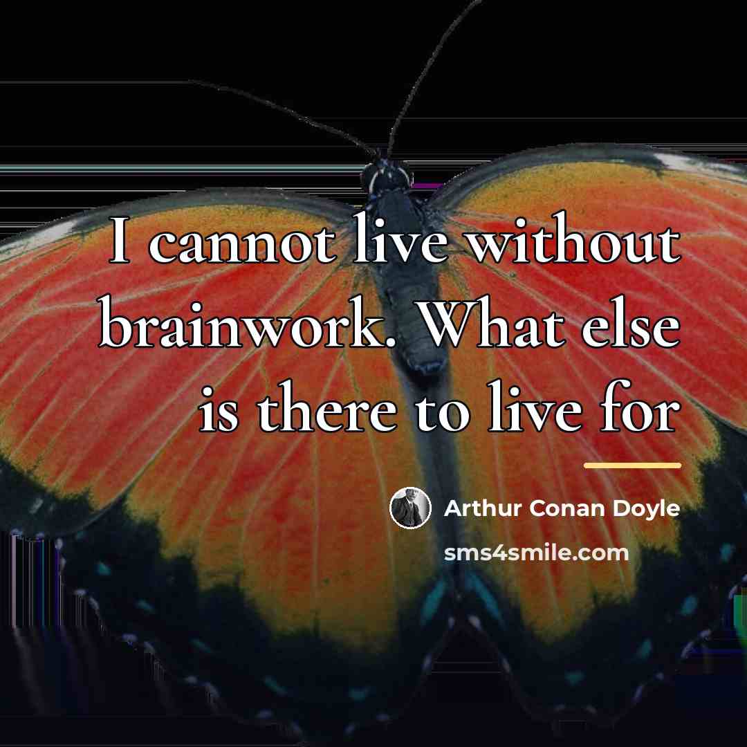 “I cannot live without brainwork. What else is there to…” quote by Arthur Conan Doyle