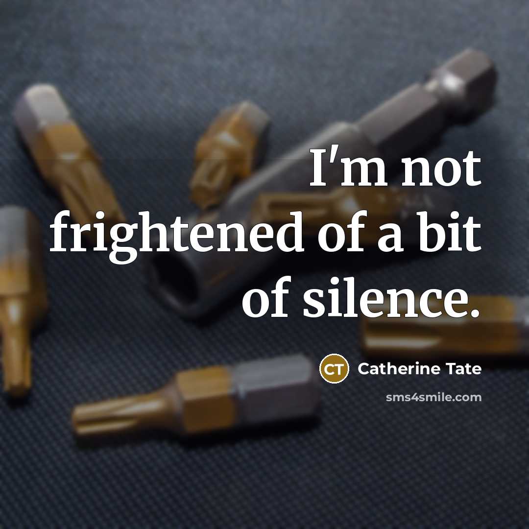 “I'm not frightened of a bit of silence.…” quote by Catherine Tate