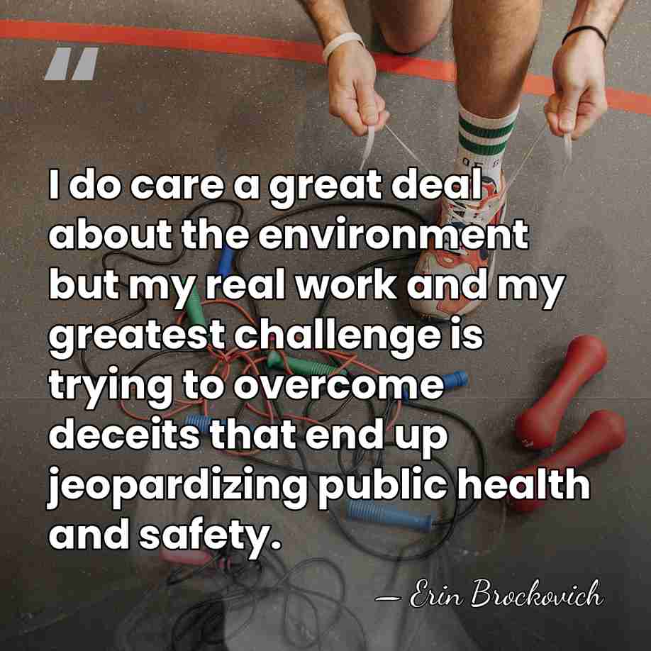 I do care a great deal about the environment but my real&hellip; - Erin Brockovich