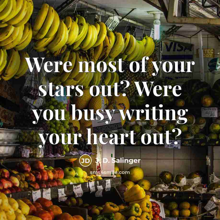 “Were most of your stars out? Were you busy writing…” quote by J. D. Salinger