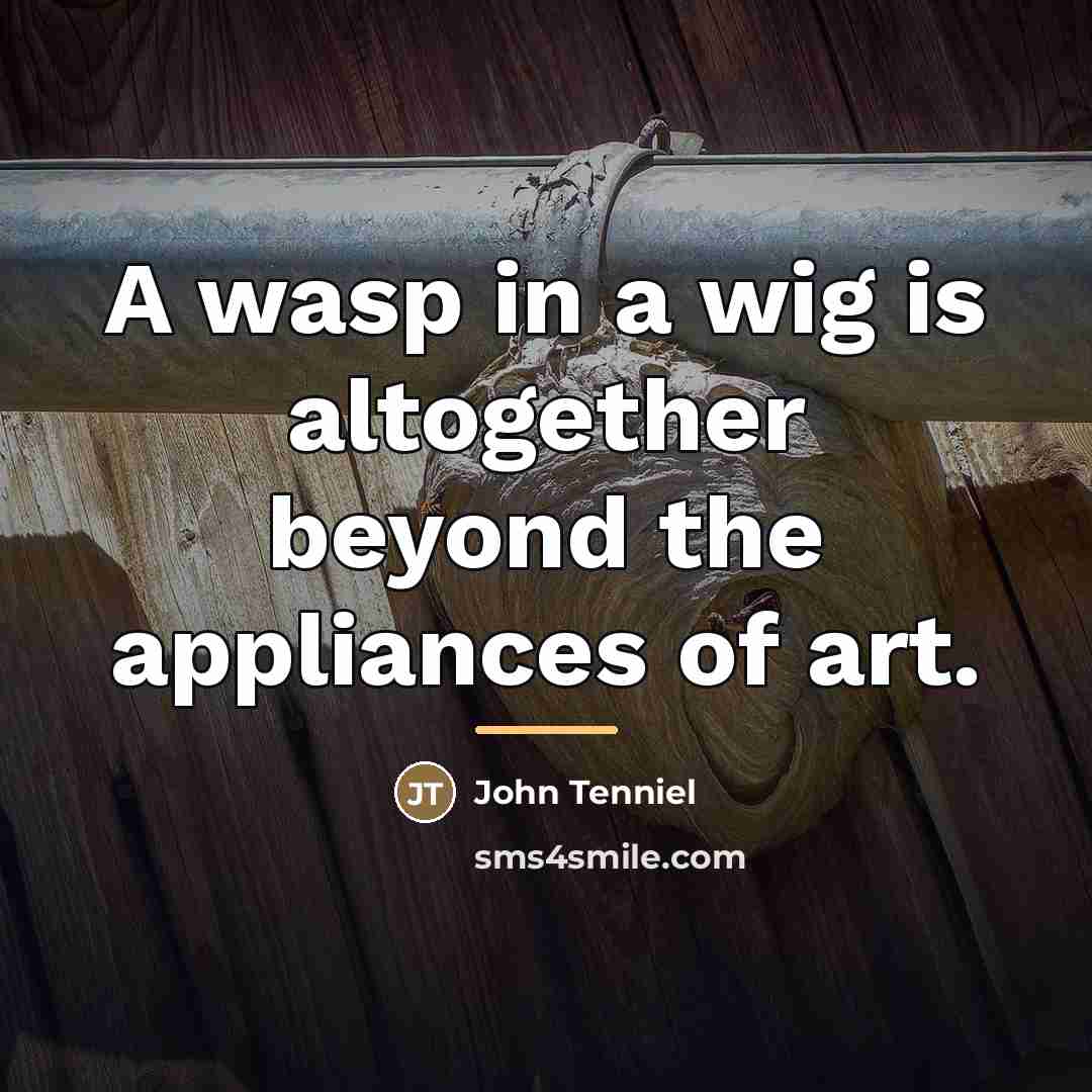 “A wasp in a wig is altogether beyond the appliances…” quote by John Tenniel