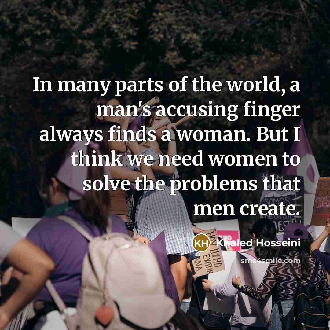 “In many parts of the world, a man's accusing finger…” quote by Khaled Hosseini