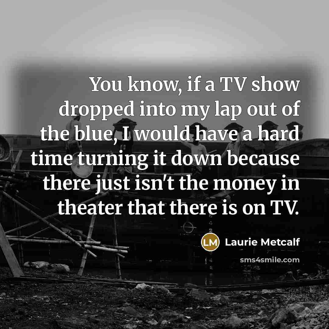 “You know, if a TV show dropped into my lap…” quote by Laurie Metcalf