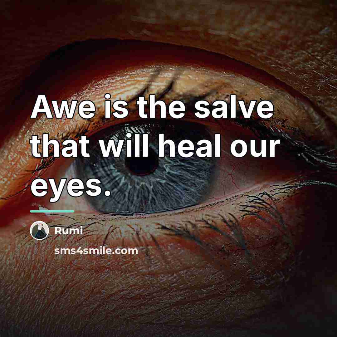 “Awe is the salve that will heal our eyes.…” quote by Rumi