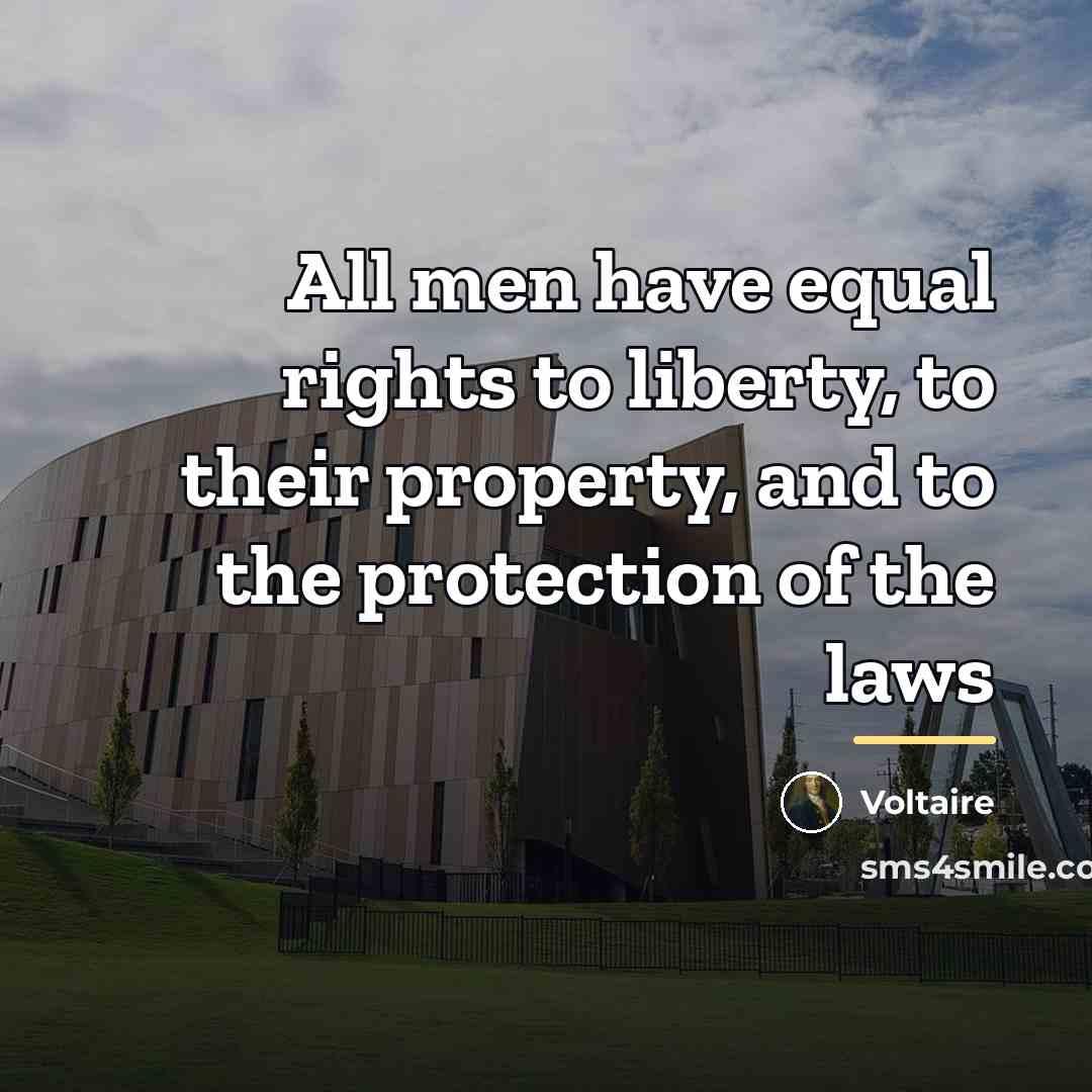 “All men have equal rights to liberty, to their property,…” quote by Voltaire