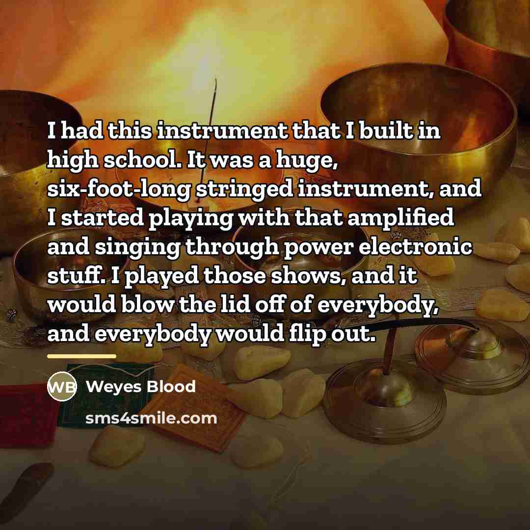 “I had this instrument that I built in high school.…” quote by Weyes Blood
