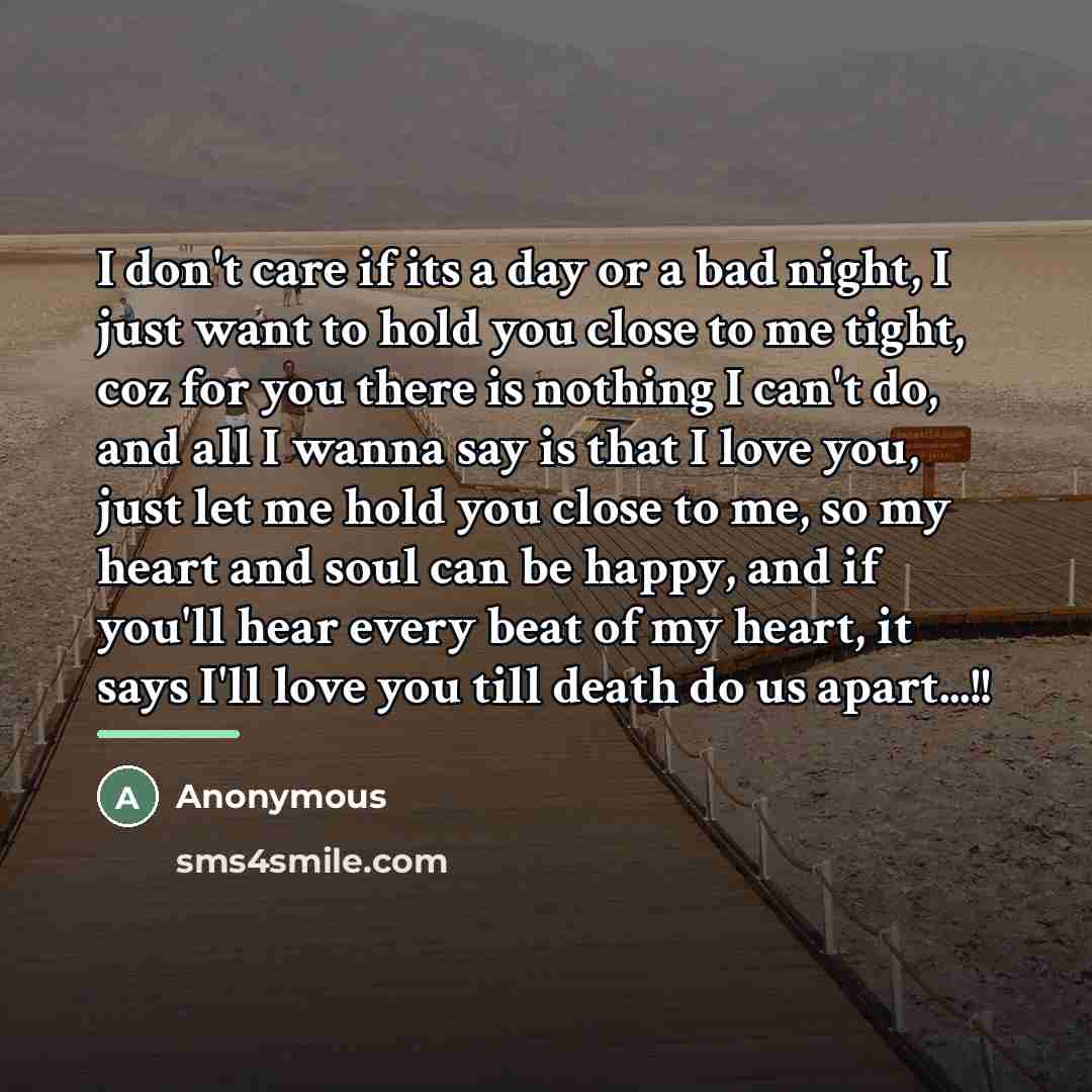 “I don't care if its a day or a bad…” quote by Anonymous