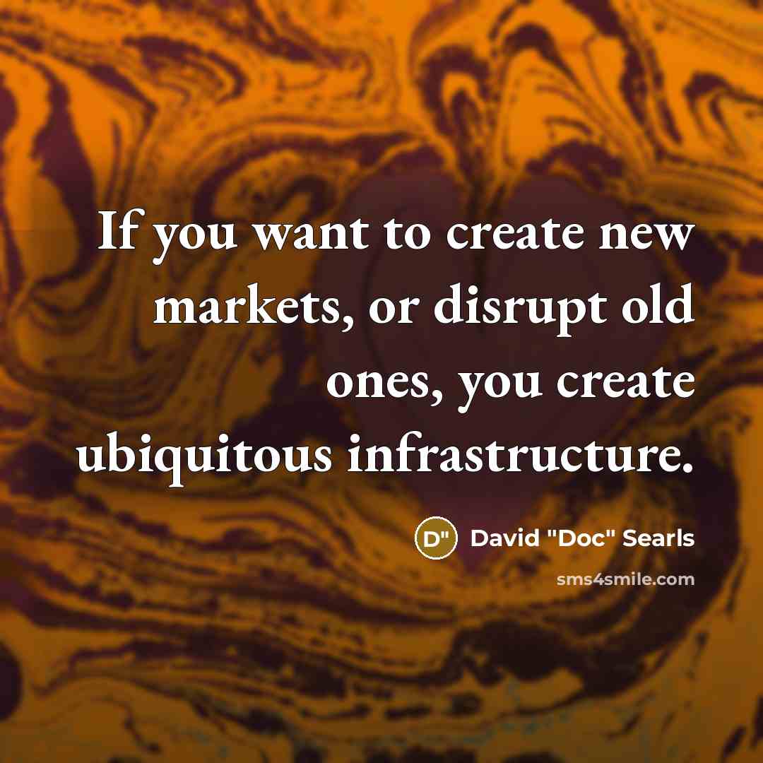 “If you want to create new markets, or disrupt old…” quote by David "Doc" Searls