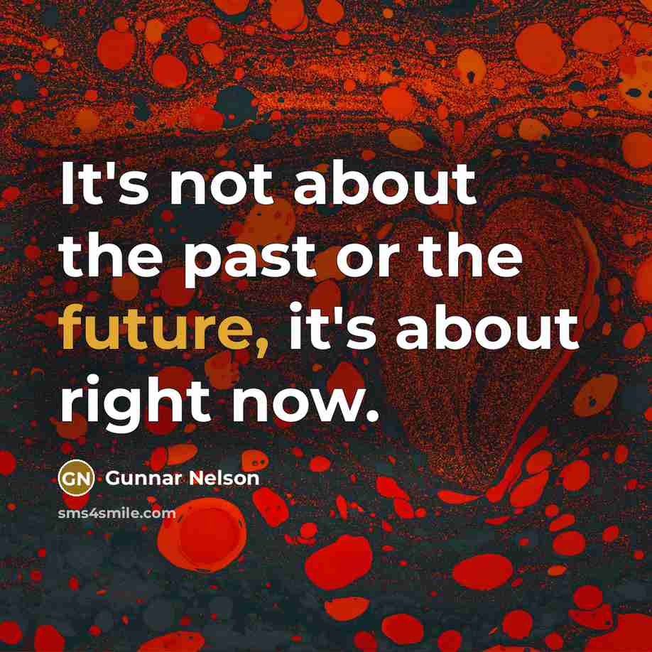 “It's not about the past or the future, it's about…” quote by Gunnar Nelson