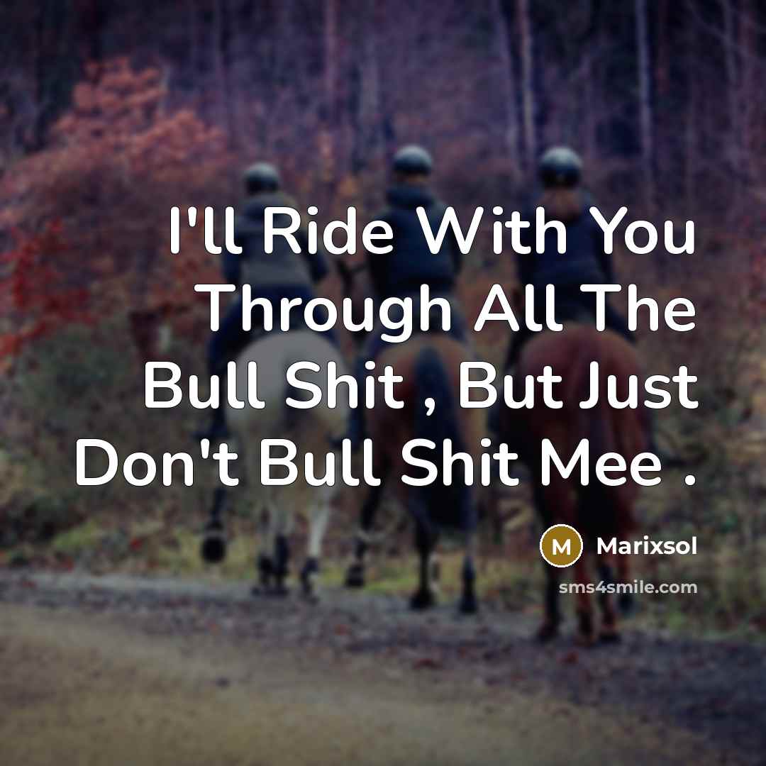 “I'll Ride With You Through All The Bull Shit ,…” quote by Marixsol